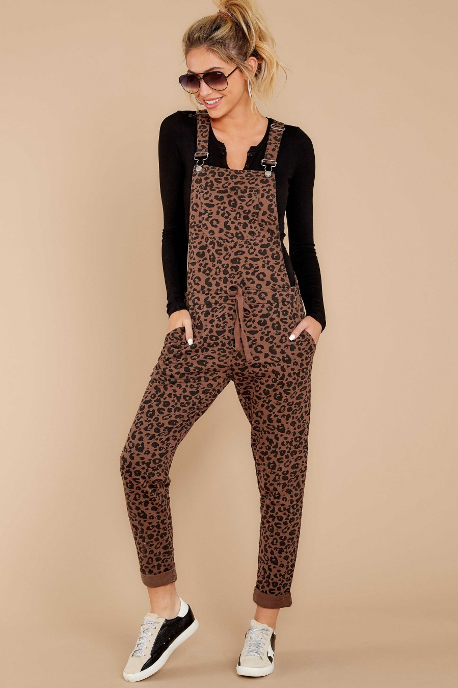 Clothing Z Supply Jumpsuits | The Leopard Overalls French Roast