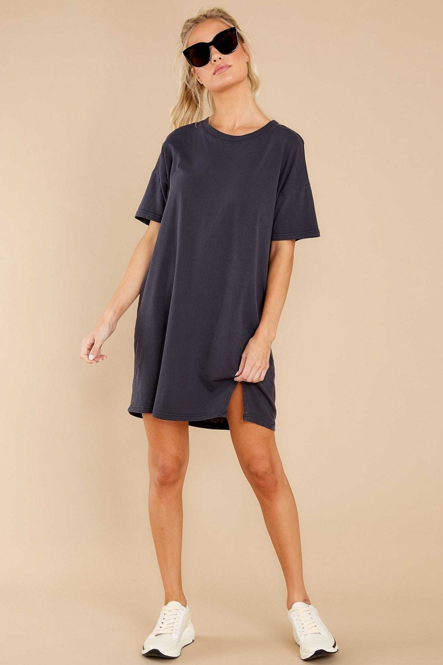 Clothing Z Supply Mini Dresses | Banks Organic T-Shirt Dress Washed Black