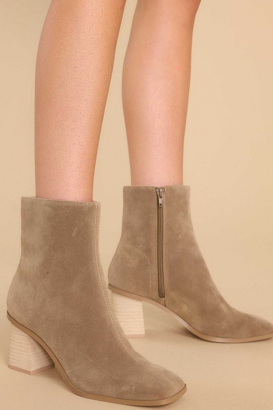 Shoes Red Dress Ankle Booties | Swirl Around Booties Taupe