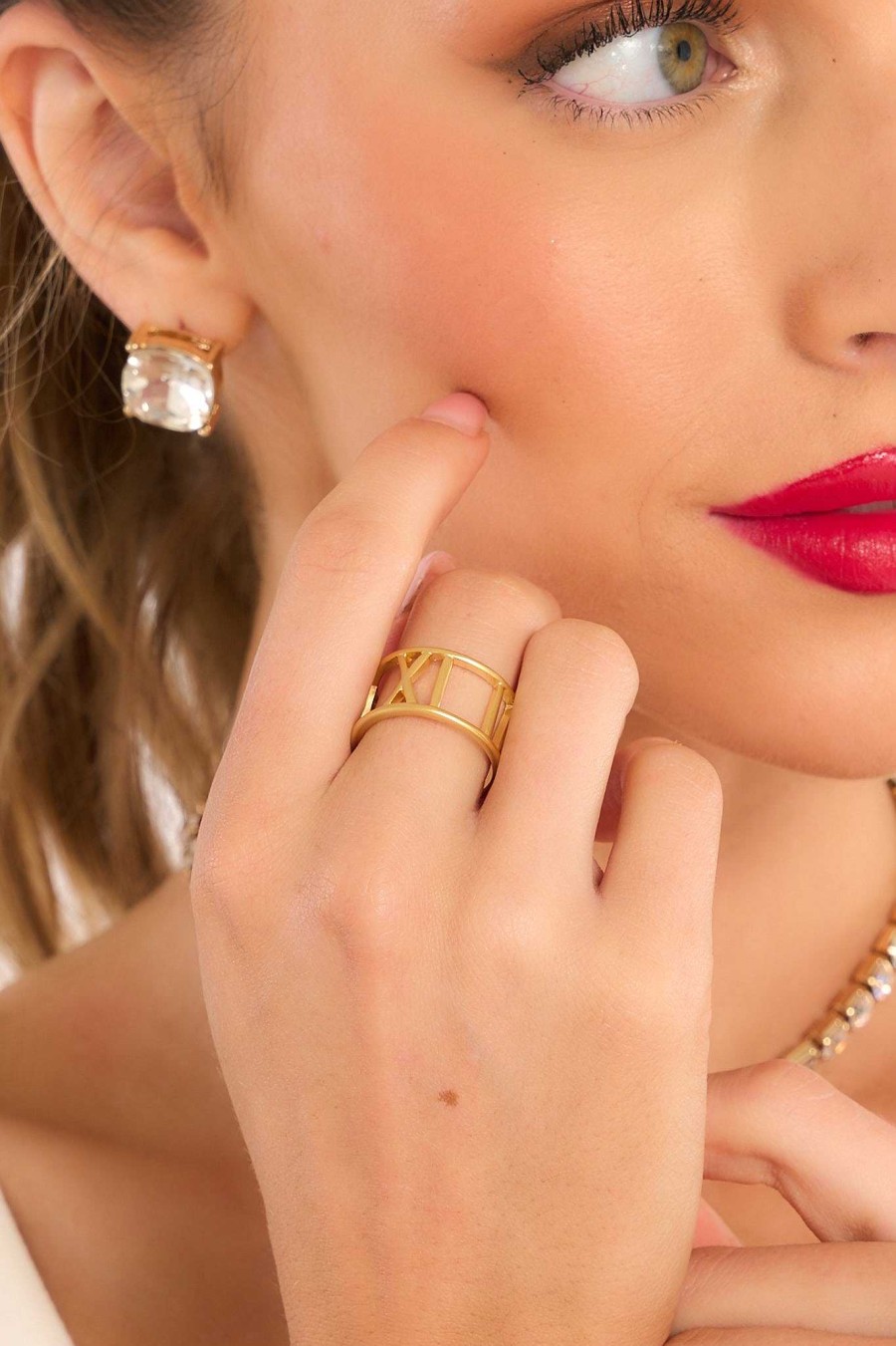Jewelry Red Dress | Chasing Fame Ring Gold