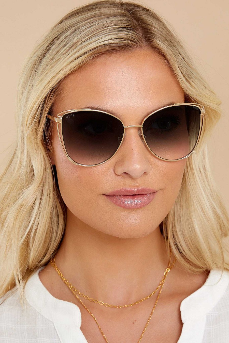 Accessories DIFF Sunglasses | Sienna Gold G15 Fade Sunglasses Gold Seasnake