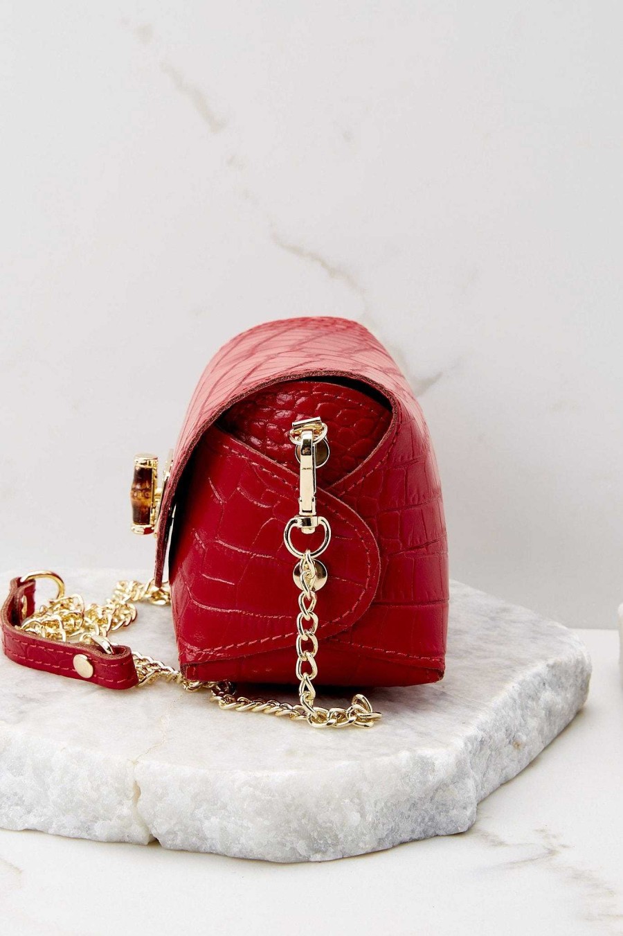 Accessories German Fuentes Crossbody Bags | The Little Details Leather Bag Red