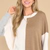 Clothing Red Dress Sweaters | Two Sides Multi Sweater Taupe