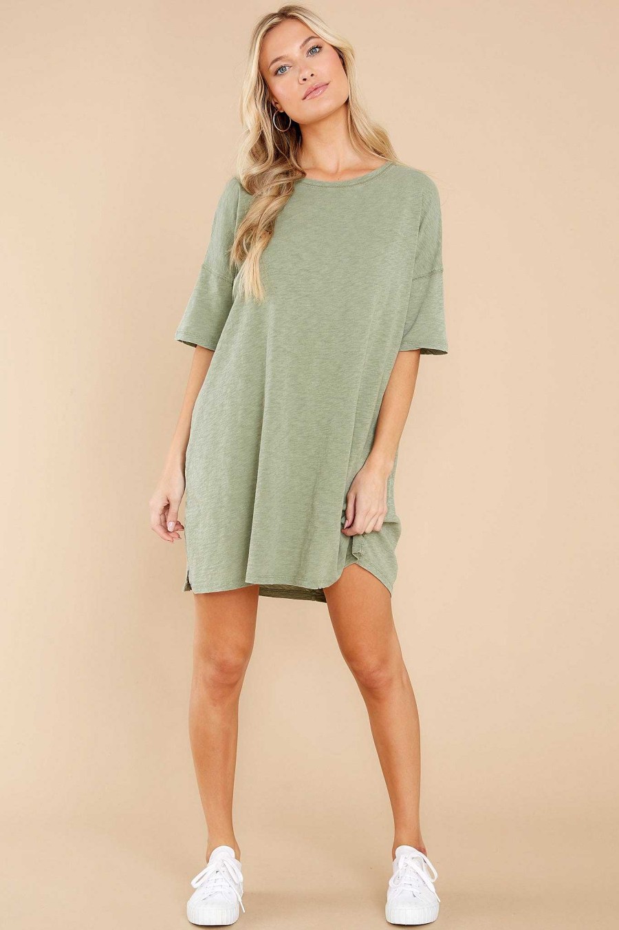 Clothing Z Supply Mini Dresses | Delta Slub T-Shirt Dress Meadow Green