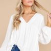 Clothing Red Dress Blouses & Shirts | What A Dream Top White