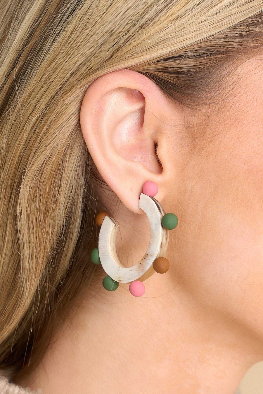 Jewelry Sunshine Tienda | Doing More Bead Hoop Earrings Rainbow