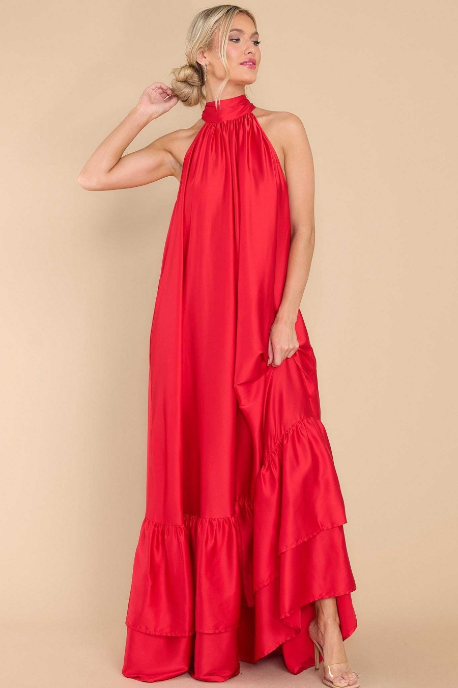 Clothing Aura Maxi Dresses | Talk About Beauty Maxi Dress Red