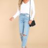 Clothing Z Supply Casual Tops | Dream Slub Long Sleeve Tee White