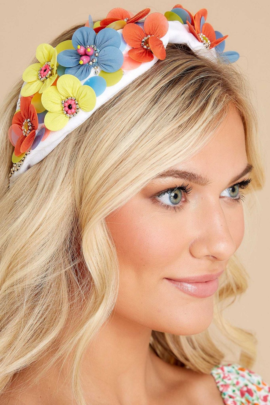 Accessories Treasure Jewels Hair Accessories | Jardin White Flower Headband Multi