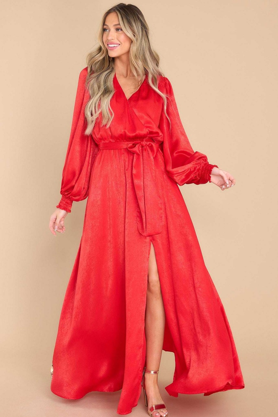 Clothing Aura Maxi Dresses | Settle The Score Maxi Dress Red
