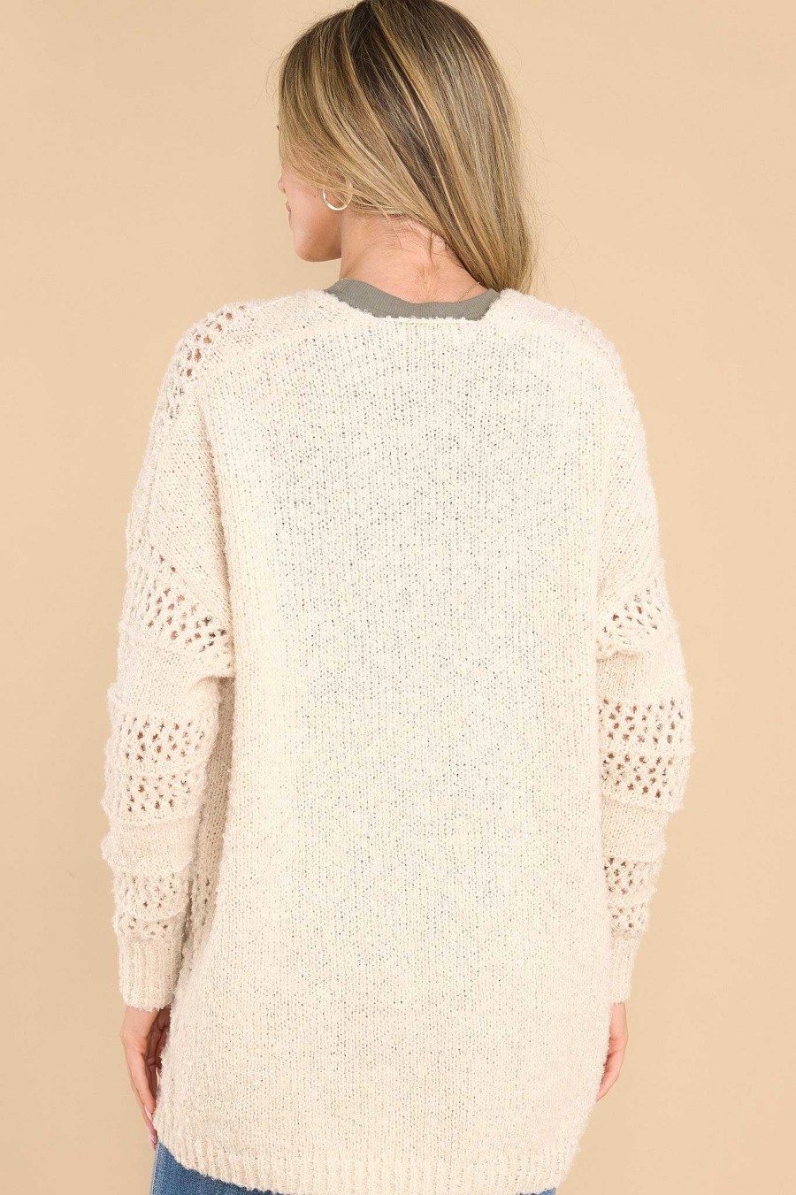 Clothing Red Dress Casual Tops | Making Room For You Cardigan Ivory