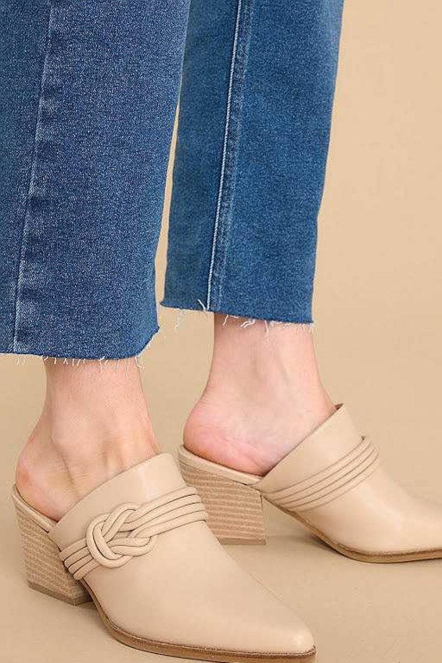 Shoes Red Dress Mules & Slides | Paving The Path High Heel Mule Beige