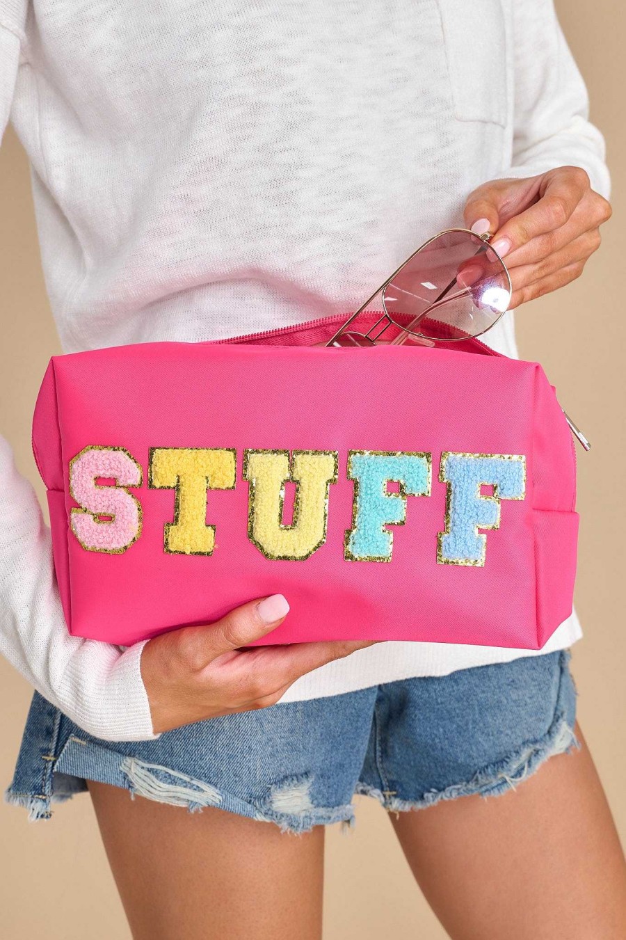 Accessories Red Dress Clutches & Pouches | Stay Out Of My Stuff Pouch Hot Pink