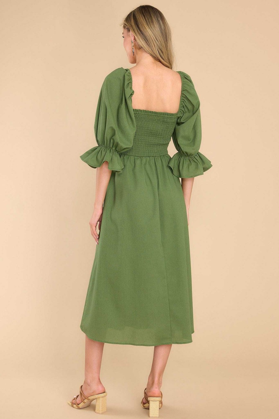 Clothing Aura Midi Dresses | Enjoy The View Sap Midi Dress Green