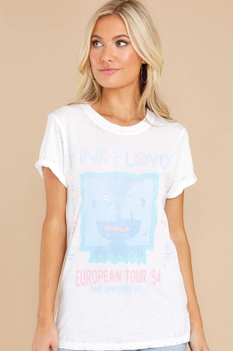 Clothing Recycled Karma Casual Tops | The Show Goes On Tour Tee White