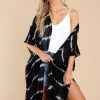 Clothing Red Dress Cover Ups | The Breeze'S Flow Tie Dye Cover Up Black
