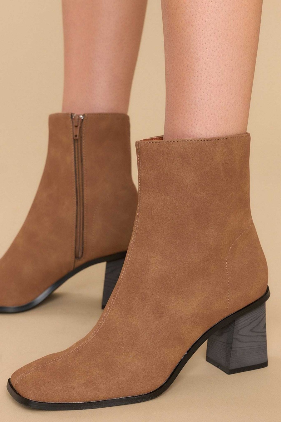 Shoes Red Dress Ankle Booties | Swirl Around Booties Brown