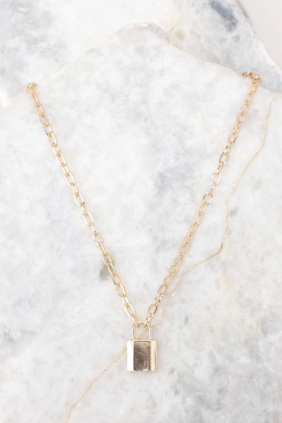 Jewelry Red Dress | Love Lockdown Necklace Gold