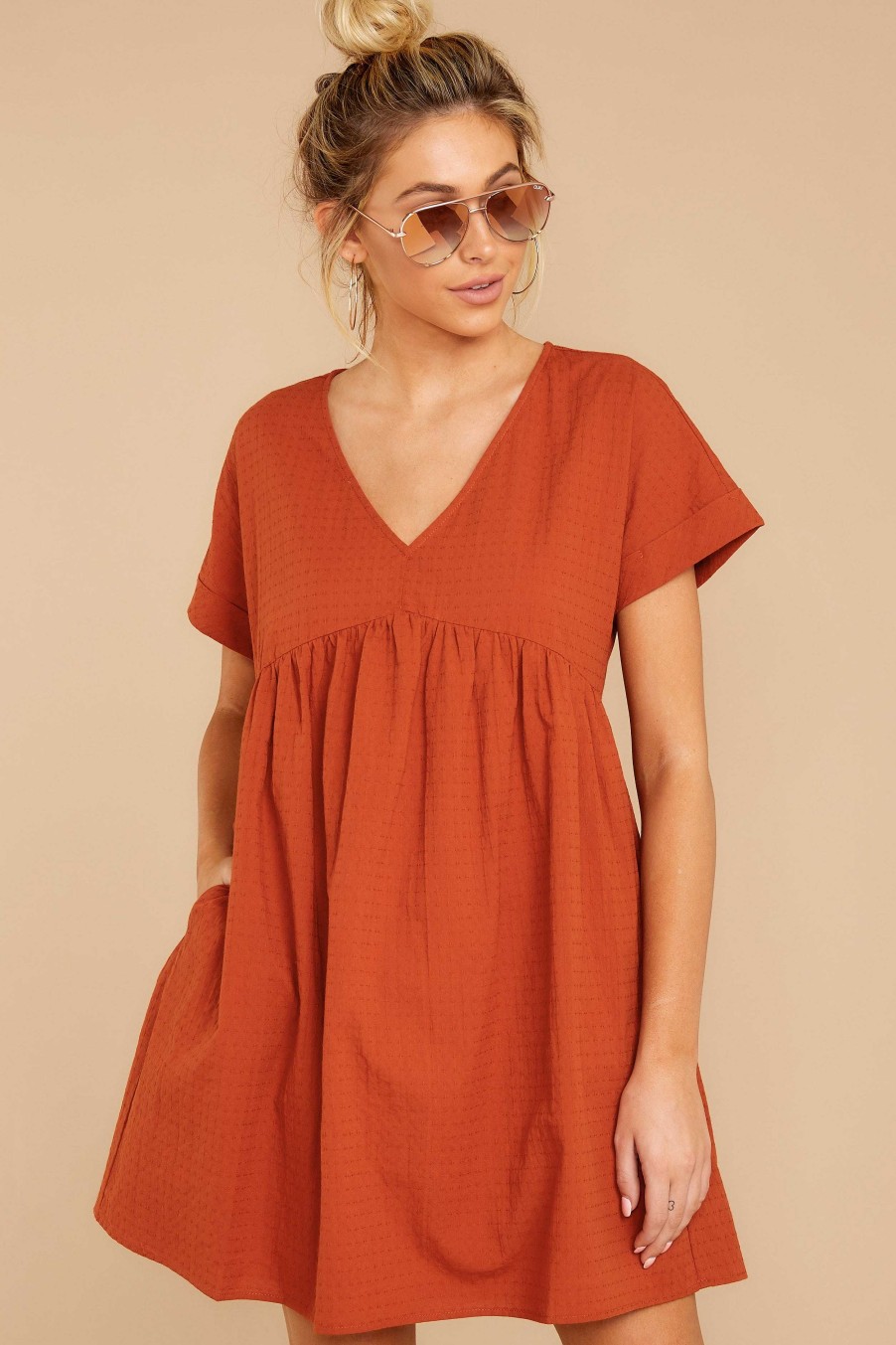 Clothing Red Dress Casual Dresses | From Your Dreams Orange Dress Rust