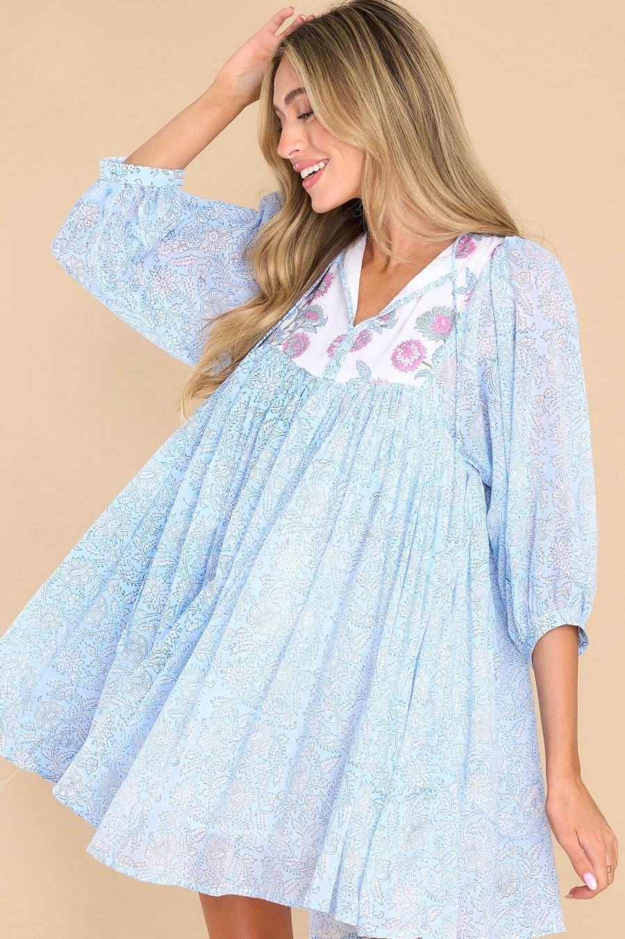Clothing Victoria Dunn Mini Dresses | Marigold Mini Dress Blue Jasper