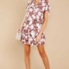 Clothing Red Dress Mini Dresses | One That Got Away Floral Print Dress Mauve