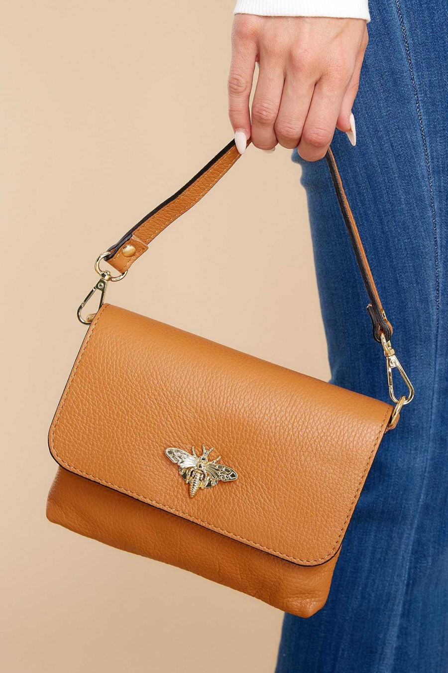 Accessories German Fuentes Crossbody Bags | Work Smarter Leather Bag Tan