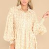 Clothing Aura Mini Dresses | This Is Your Sign Print Dress Sunflower Yellow