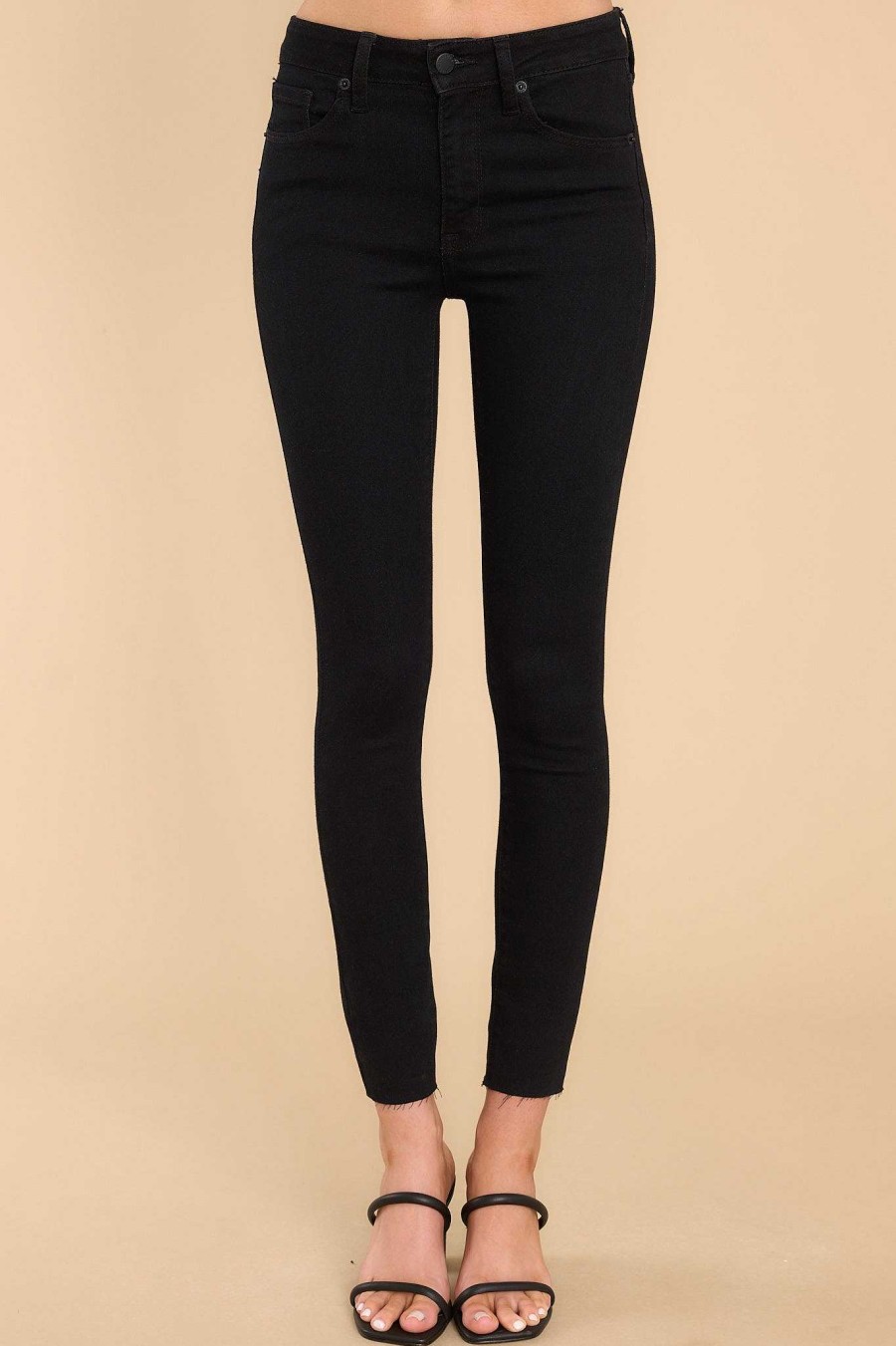 Clothing Red Dress Distressed Denim | Nothing Else Cropped Skinny Jean Black