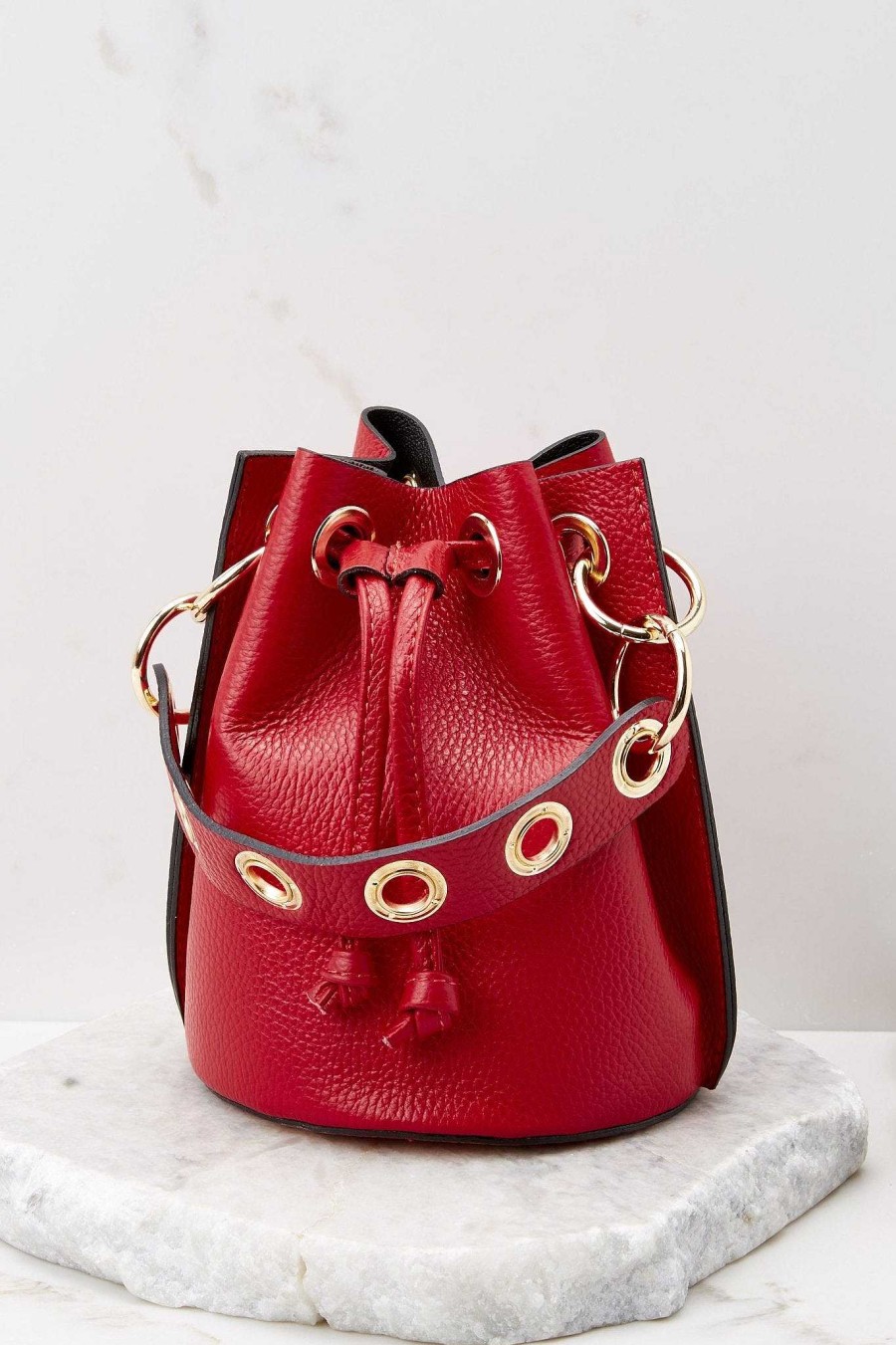 Accessories German Fuentes Clutches & Pouches | Drawn To You Leather Bag Red