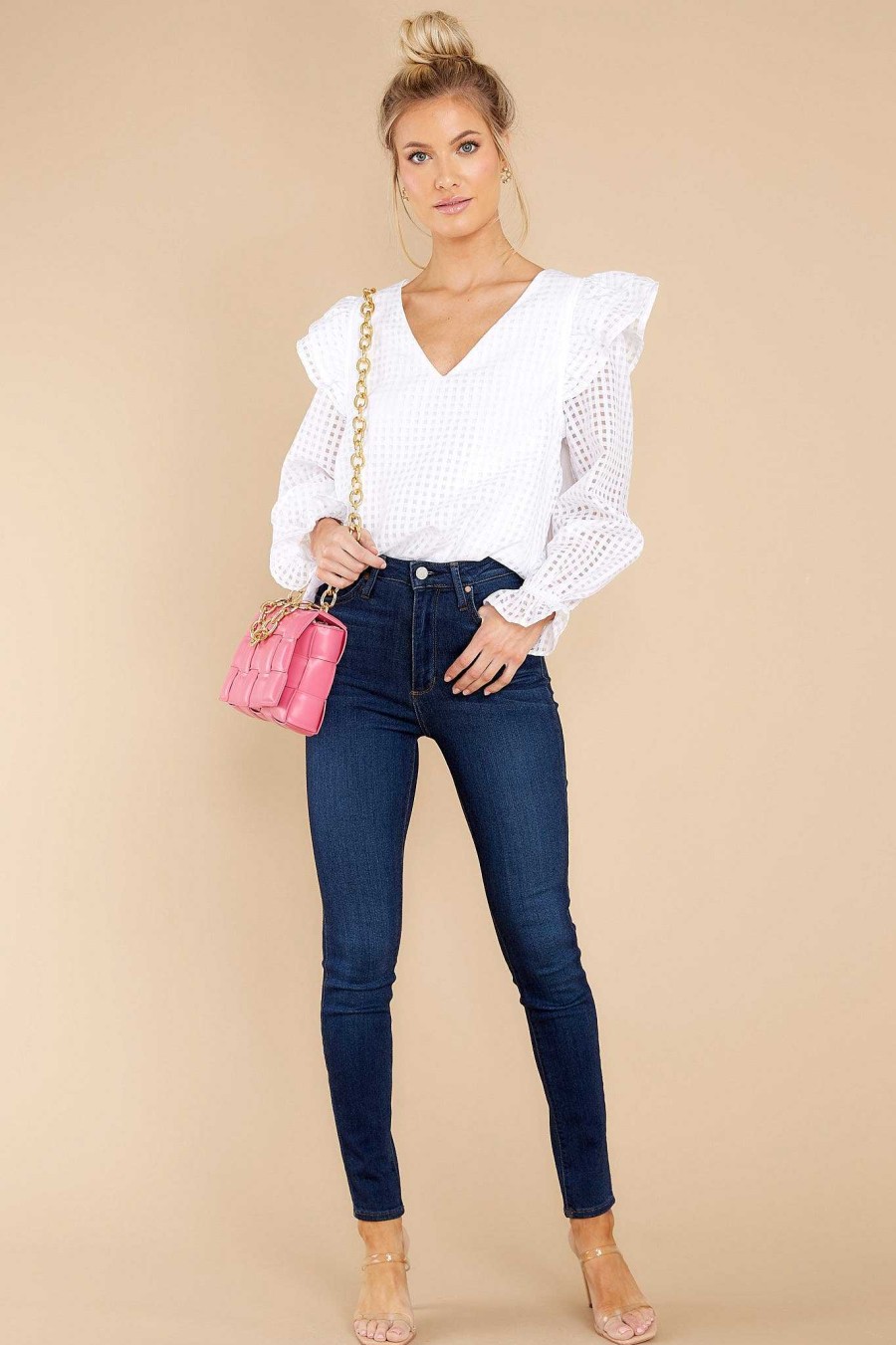 Clothing Red Dress Blouses & Shirts | She'S Irreplaceable Top White