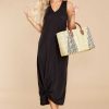 Clothing Z Supply Midi Dresses | Reverie Knot Triblend Dress Black
