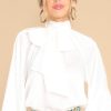 Clothing Aura Blouses & Shirts | World Class Tie Neck Blouse White