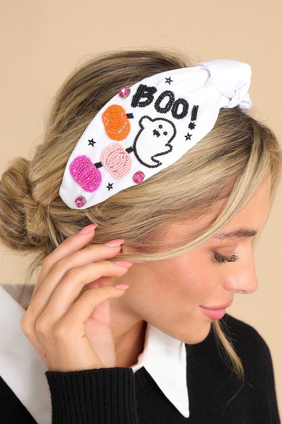Accessories Red Dress Hair Accessories | Be My Boo Headband White