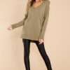 Clothing So Soft Collection Casual Tops | Wind Down Sweater Olive Green