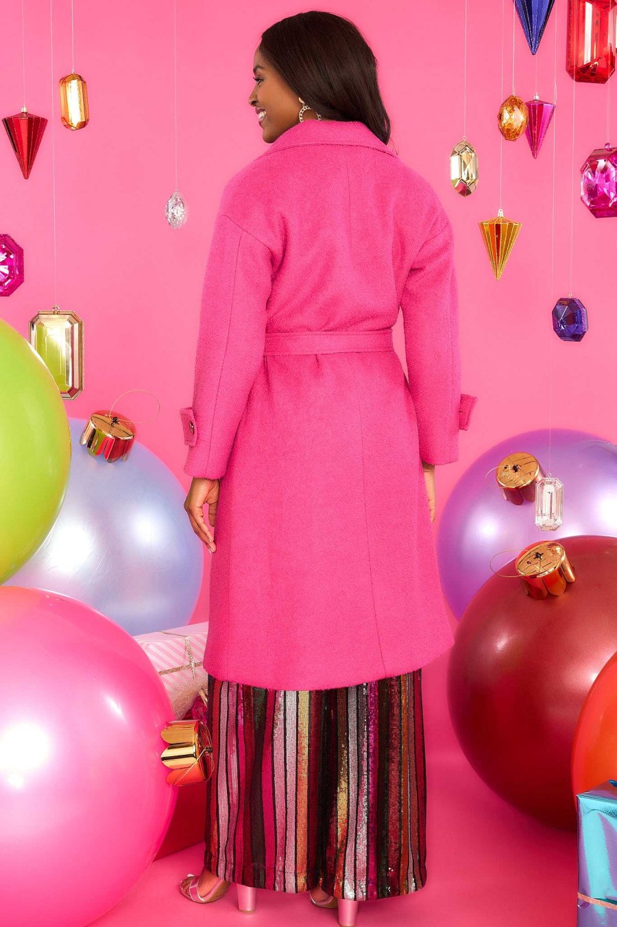 Clothing MINKPINK Coats | Safira Wool Blend Coat Berry