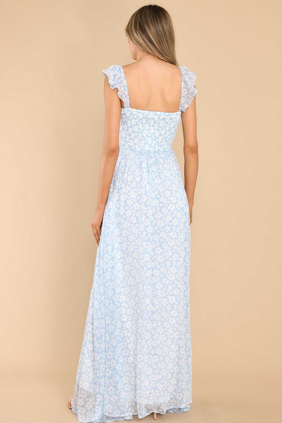 Clothing Red Dress Maxi Dresses | Always Playful Floral Maxi Dress Light Blue