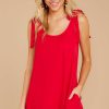 Clothing Red Dress Mini Dresses | Taken To Heart Dress Red