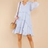 Clothing Red Dress Mini Dresses | Heavenly Hues Print Dress Light Blue