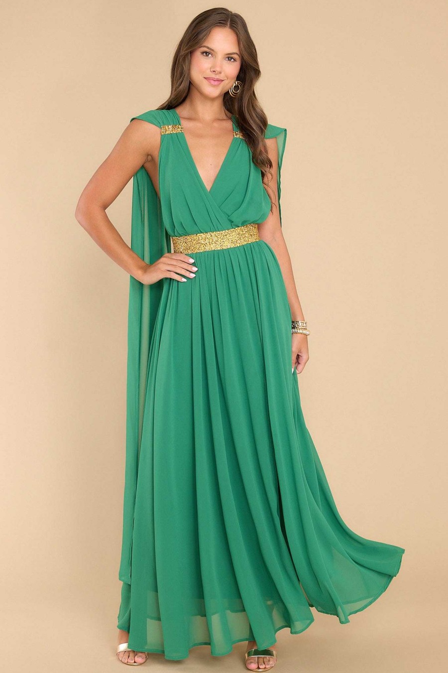 Clothing Aura Maxi Dresses | Everyone'S Desire Maxi Dress Green