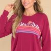 Clothing PJ Salvage Loungewear Tops | Retro Rockies Pj Top Deep Raspberry
