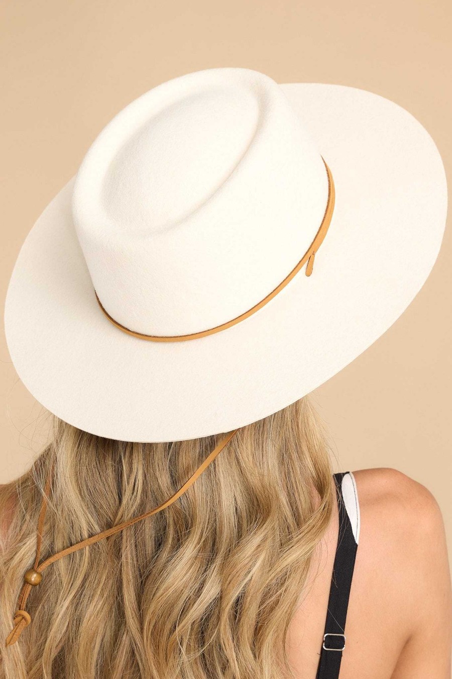 Accessories Gigi Pip Hats | Wren Flat Brim Telescope Crown Hat Off White
