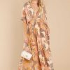 Clothing Red Dress Maxi Dresses | Sensational Feeling Multi Print Maxi Dress Apricot