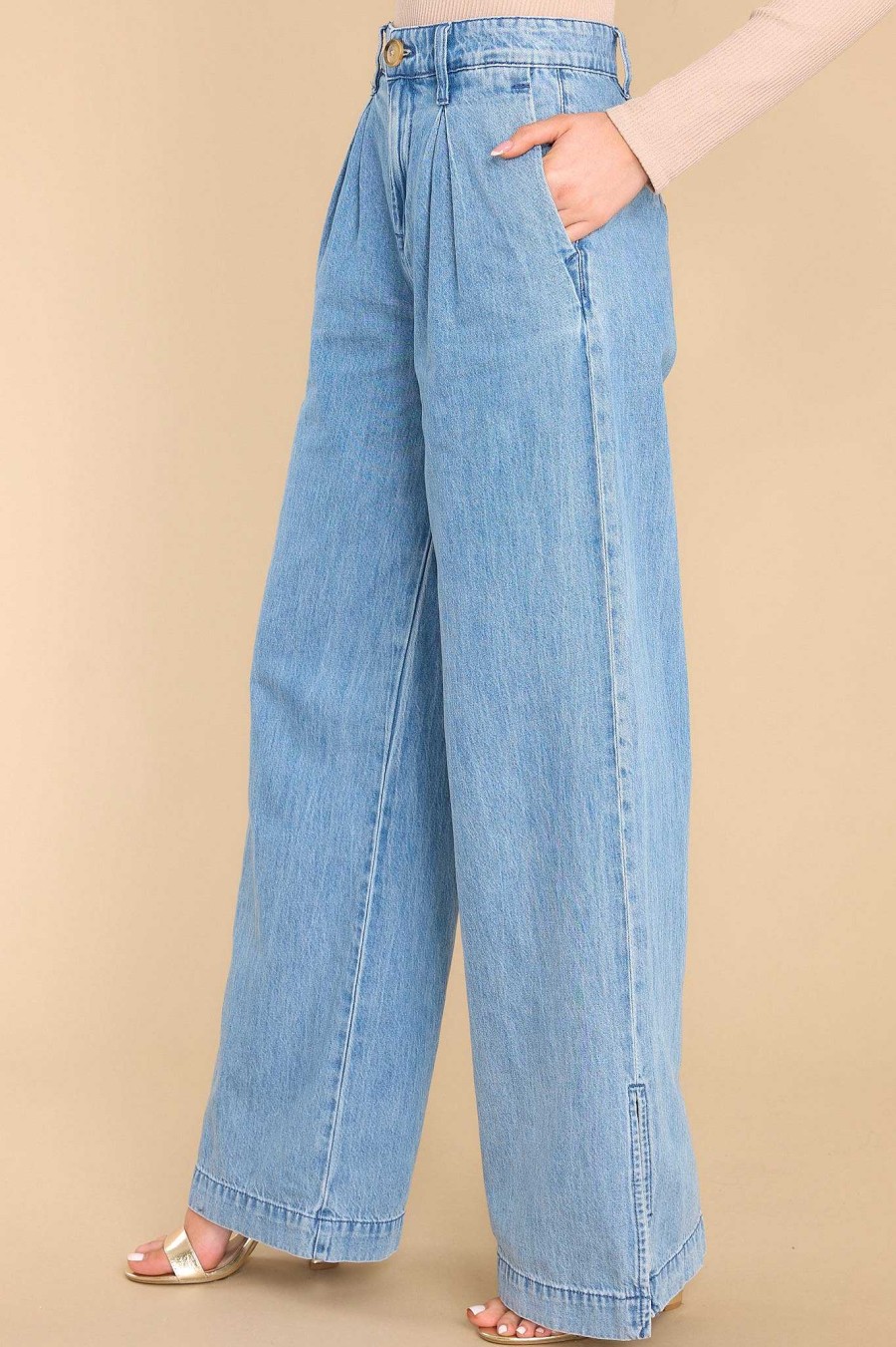 Clothing Blank NYC High Waisted | Seeing Clearly Chambray Pants Light Denim