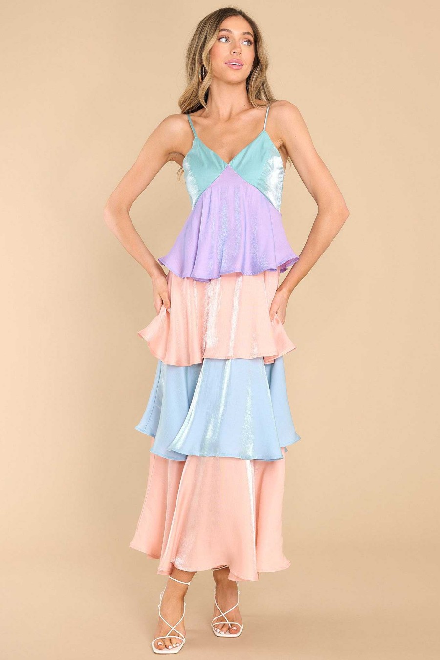 Clothing Red Dress Maxi Dresses | Ask About Me Multi Maxi Dress Apricot