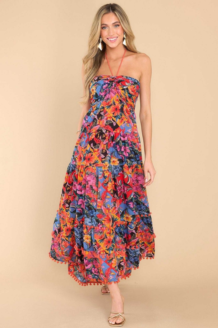 Clothing Red Dress Maxi Dresses | Alluring Dream Floral Print Maxi Dress Multi