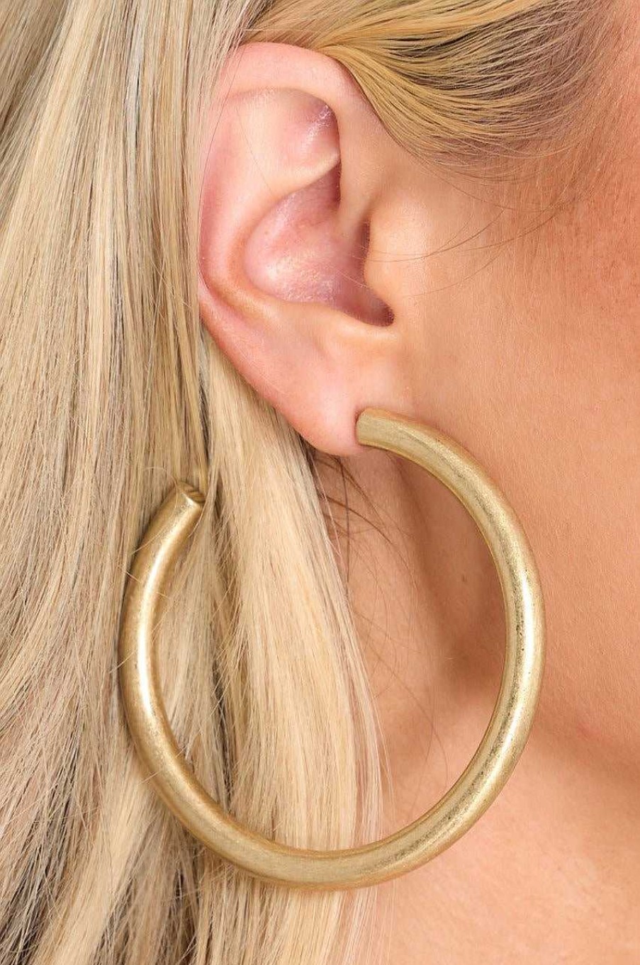 Jewelry Red Dress | Get To It Worn Hoop Earrings Gold