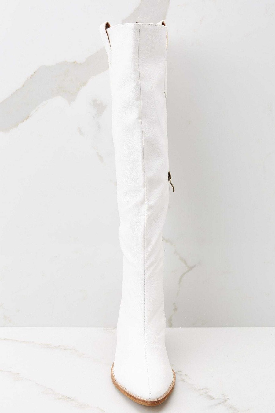 Shoes Red Dress Knee High Boots | It'S Been Real Boots White