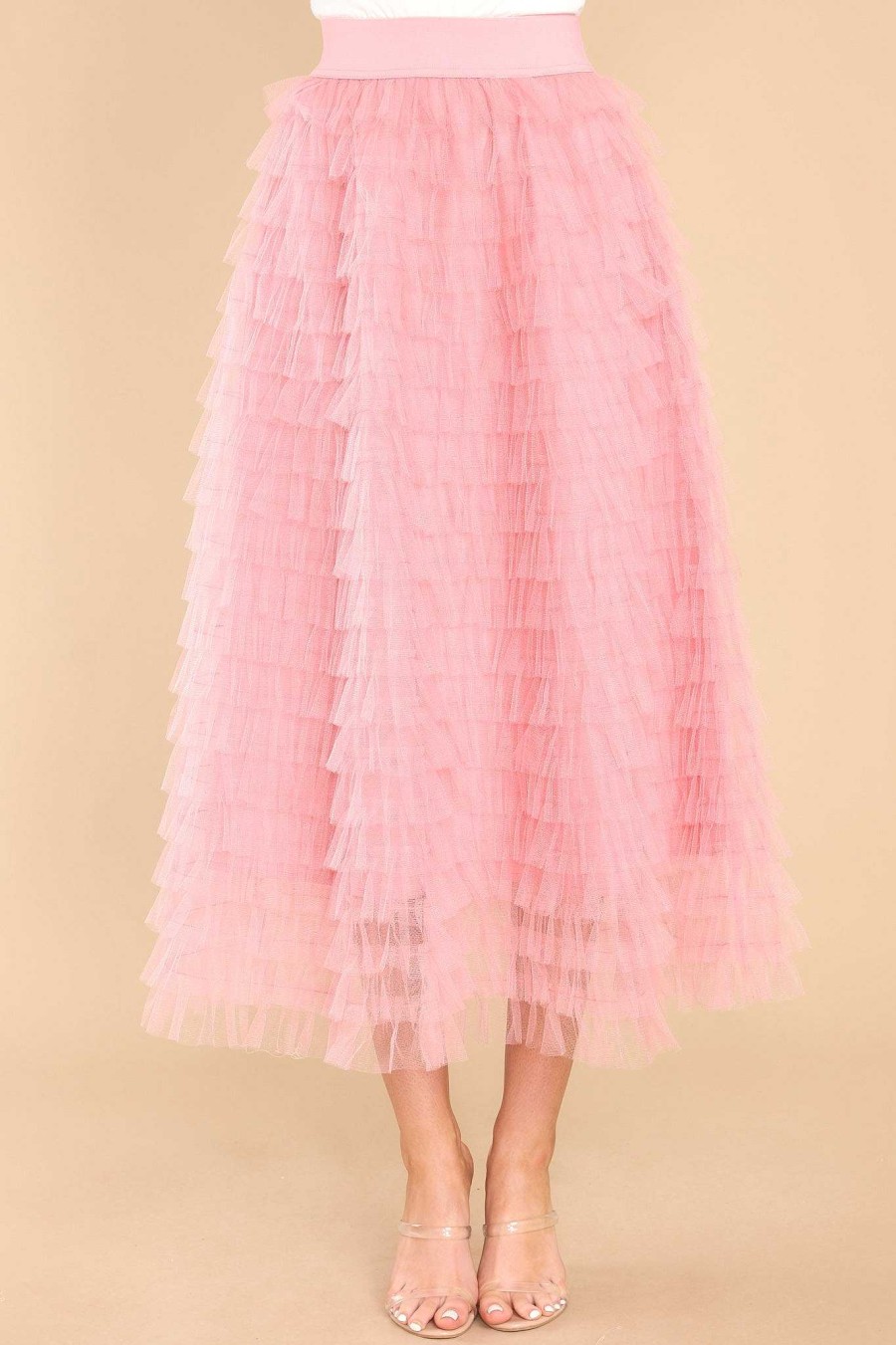 Clothing Aura Skirts | Good Luck Charm Tulle Skirt Pink