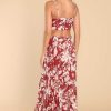 Clothing Red Dress Maxi Dresses | Keep Your Promises Brick Ivory Floral Maxi Dress Multi