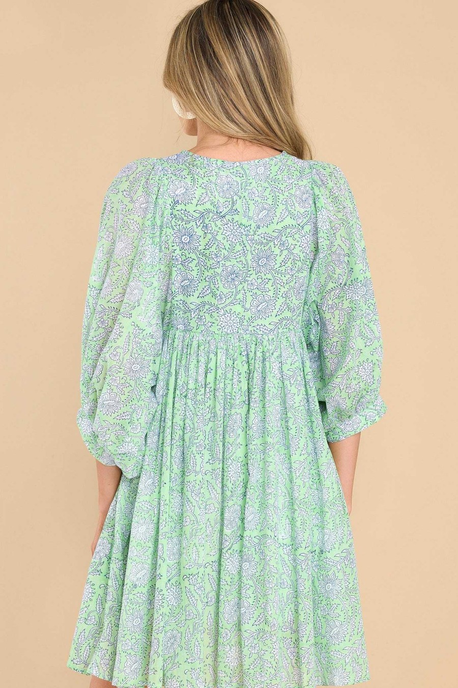 Clothing Victoria Dunn Mini Dresses | Clover Moonlight Jade Mini Dress Light Green